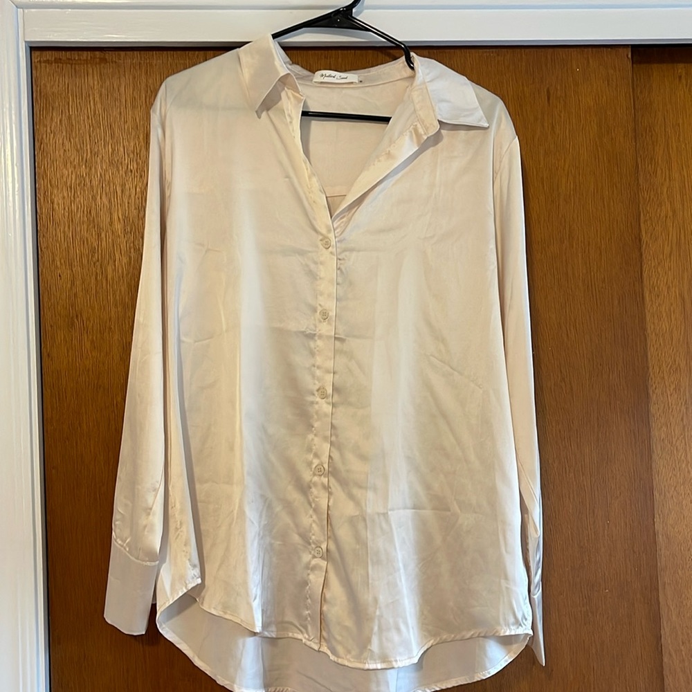 Mustard seed silk button down